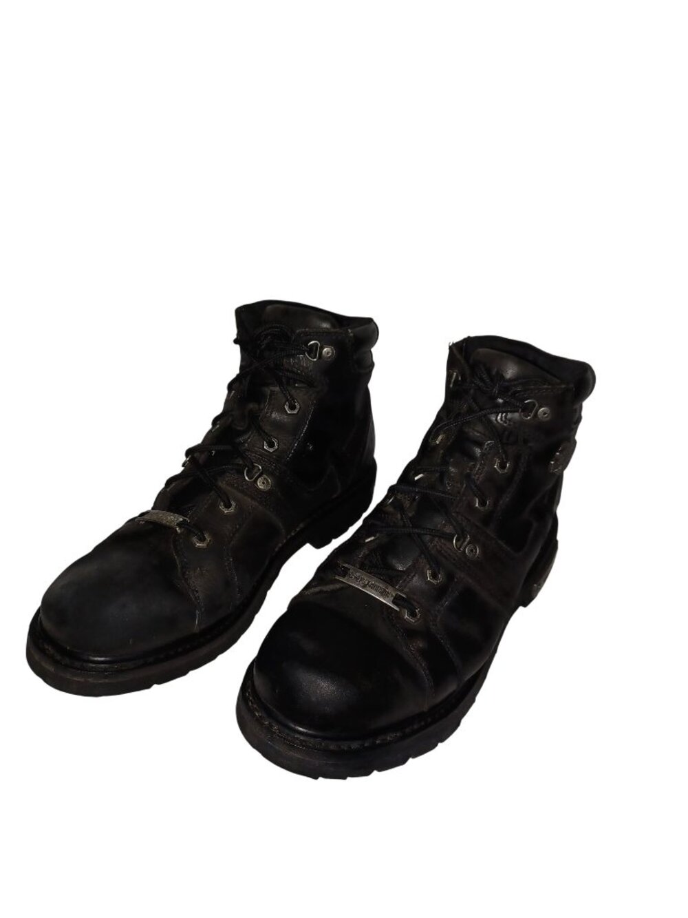 Harley-Davidson Ruskin Black Leather Lace-Up Motorcycle Boots Mens Size 11.5 M